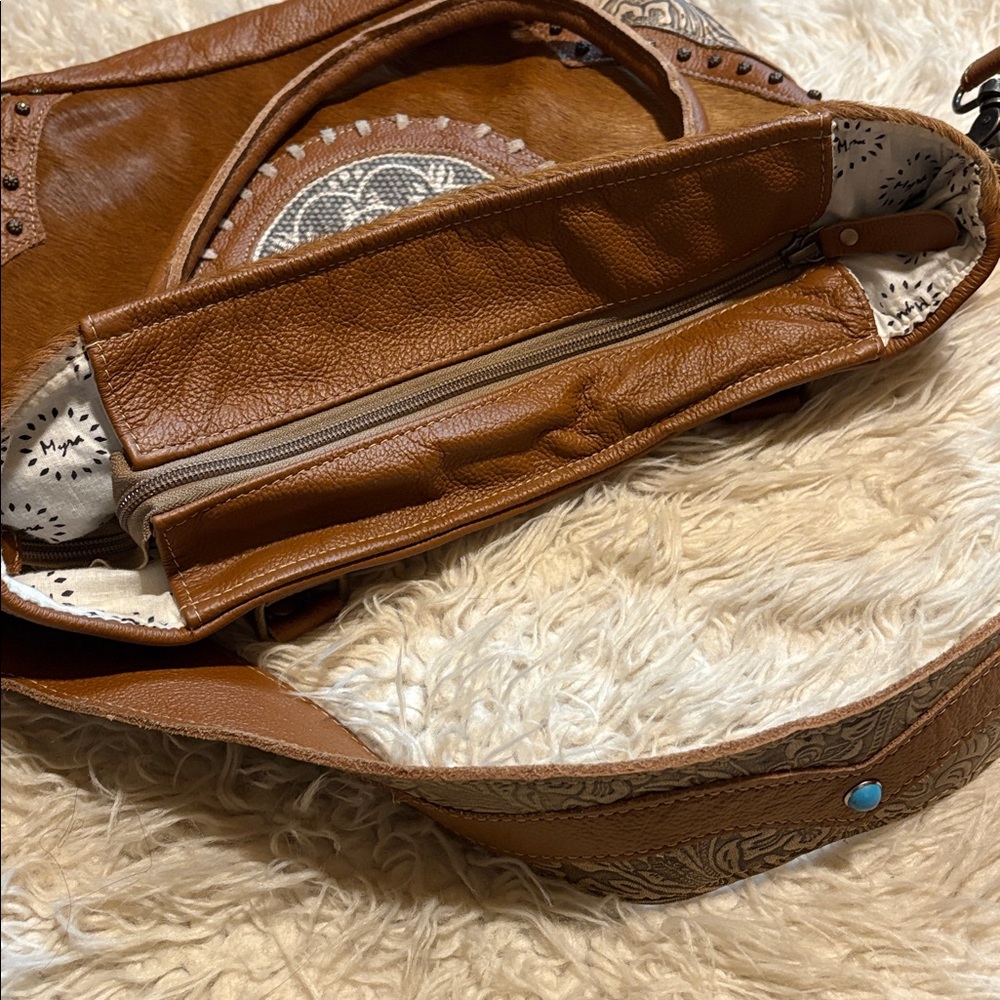 Myra Bag Tan and Brown Shoulder Bag - Picture 4 of 6
